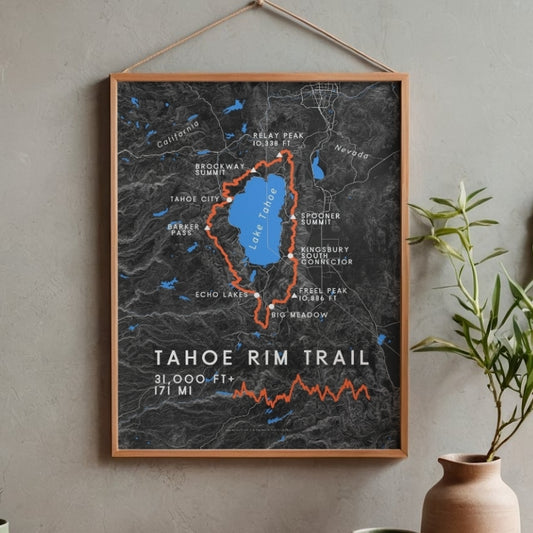Tahoe Rim Trail Map Poster