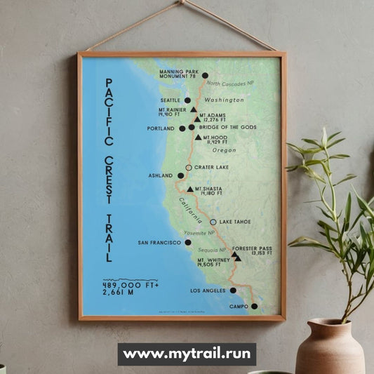 Pacific Crest Trail (PCT) Map Poster