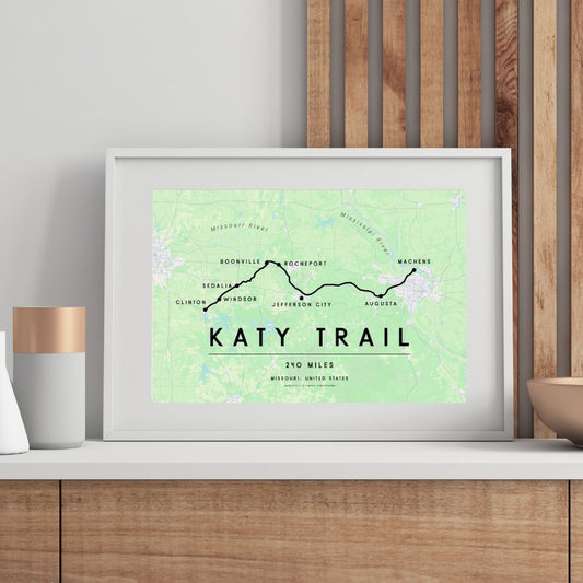 Katy Trail (MKT) Map Poster
