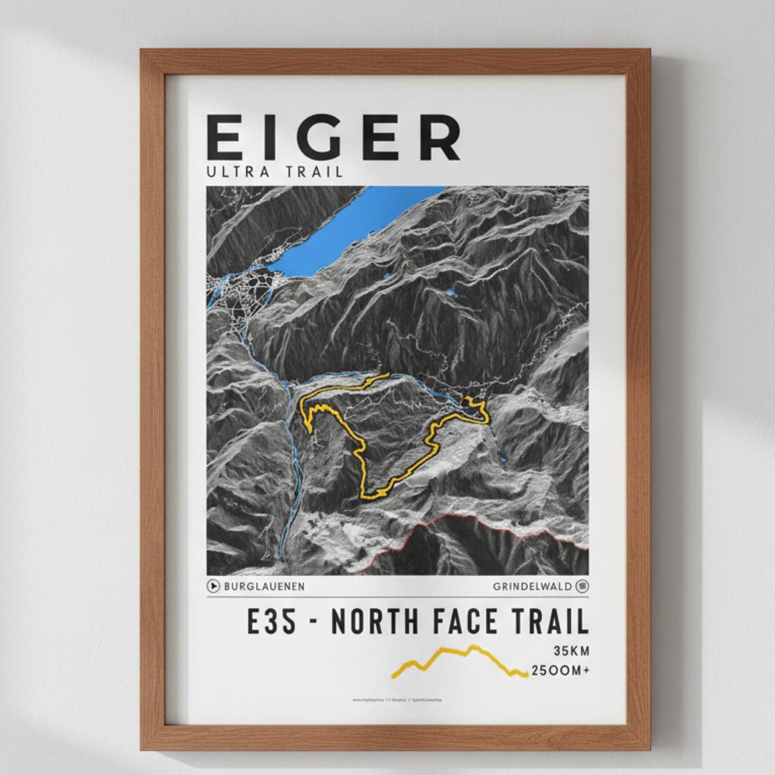 Framed poster of e35 eiger ultra trail dark ecommerce studio