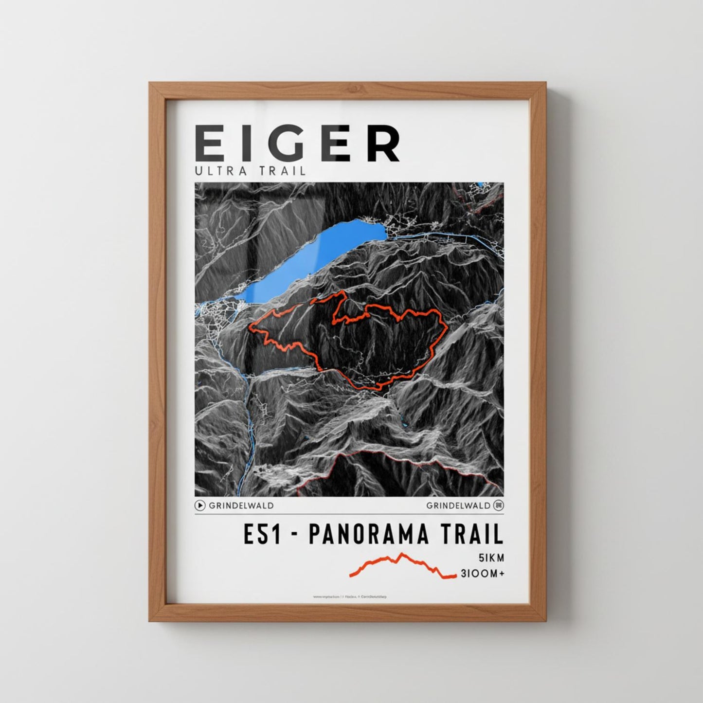 Framed poster of e51 eiger ultra trail dark ecommerce studio