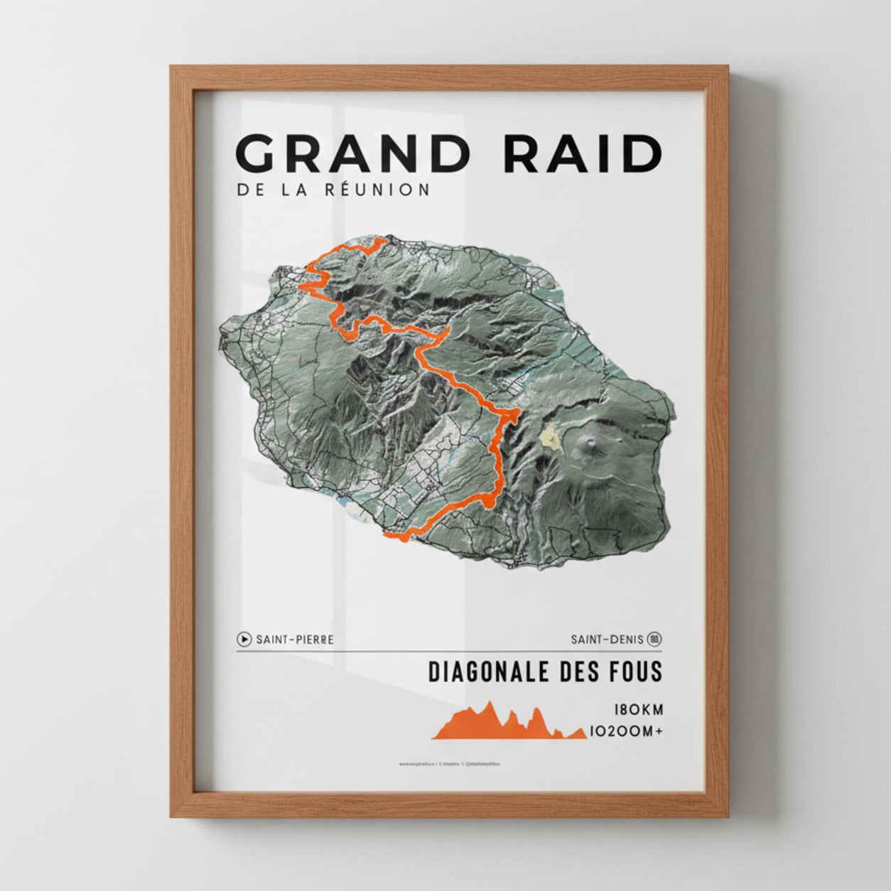 Framed Poster of Grand Raid De La Reunion Diagonale Des Fous Light Ecommerce Studio