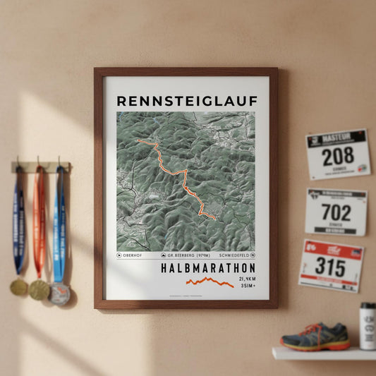 Framed Poster of Halbmarathon Rennsteiglauf Light Finisher Wall