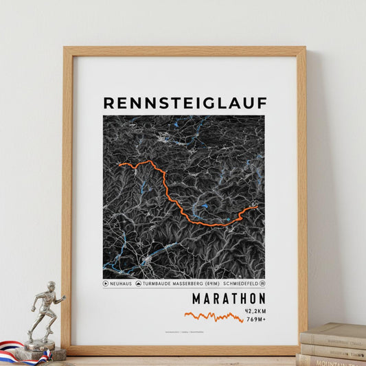 Framed Poster of Marathon Rennsteiglauf Dark Legacy Corner