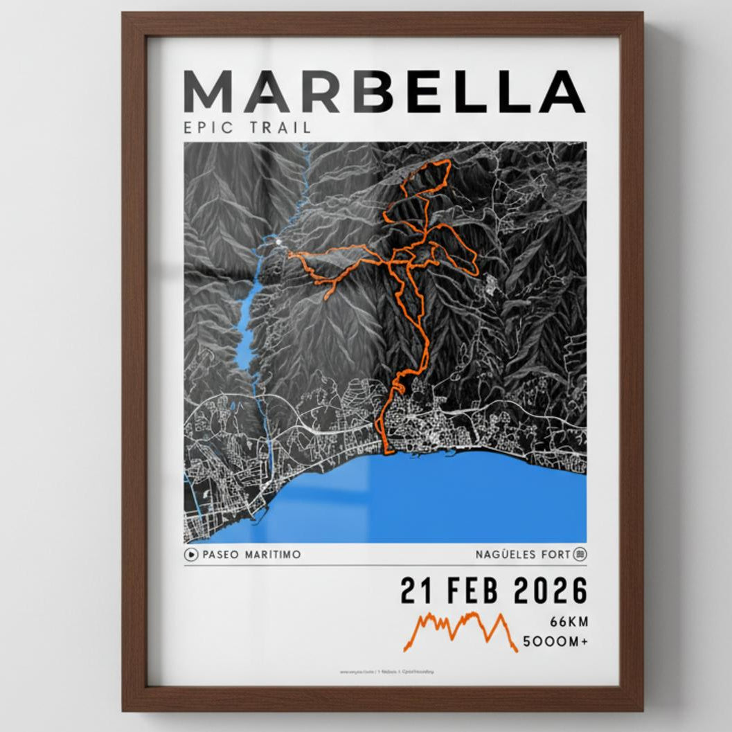 Framed Poster of Marbella Epic Trail Ecommerce Studio