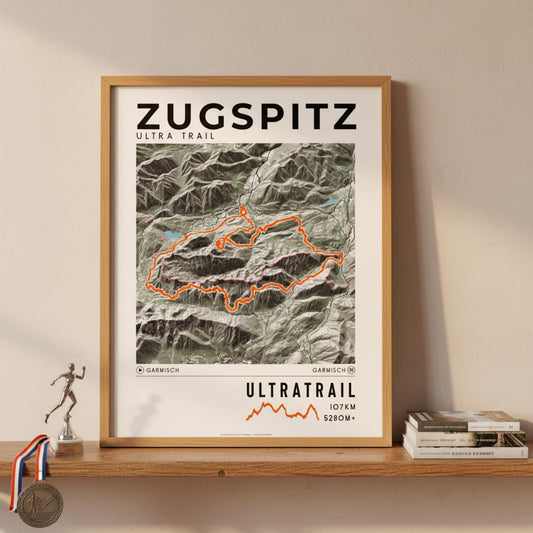 Framed poster of ultratrail zugspitz ultra trail light legacy corner
