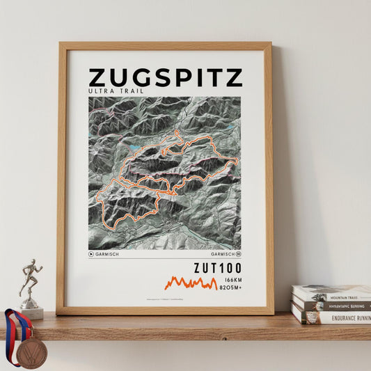 Framed poster of zut zugspitz ultra trail light legacy corner