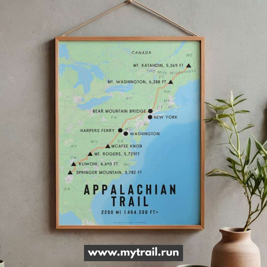 Appalachian Trail Map Poster