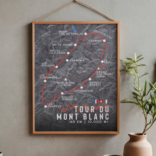 Tour du Mont Blanc Map Poster