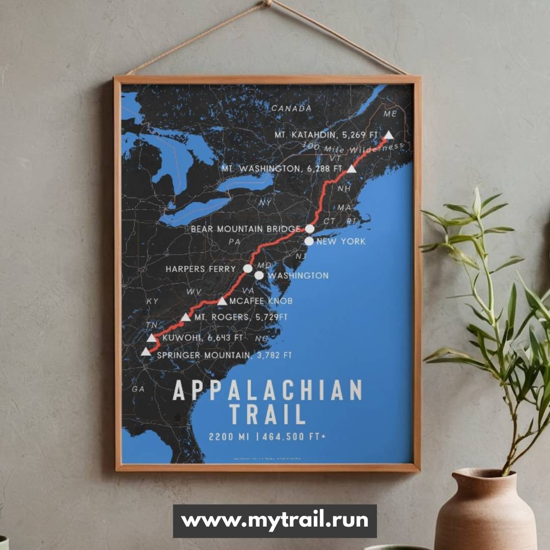Appalachian Trail Map Poster