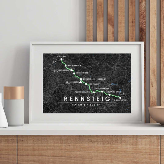 Rennsteig Trail Map Poster