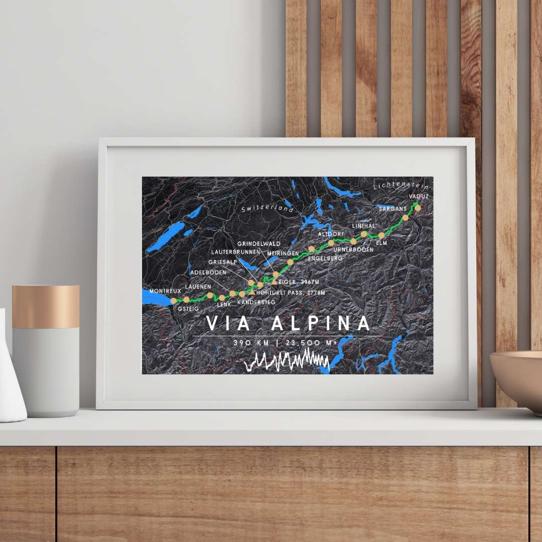 Via Alpina – Grüner Weg - Wanderkarte und Poster