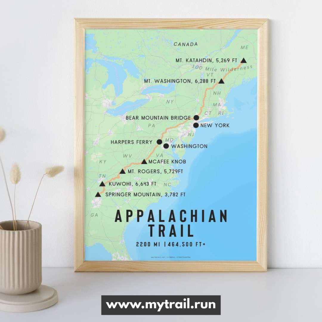 Appalachian Trail Map Poster
