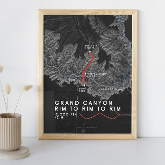 Grand Canyon – Poster mit einer Karte von Rand zu Rand