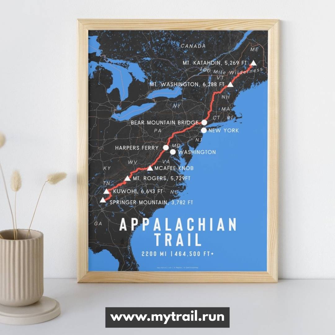 Appalachian Trail Map Poster