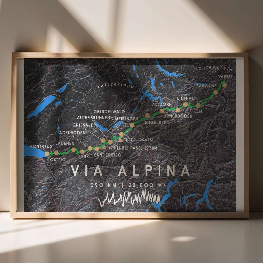Via Alpina – Grüner Weg - Wanderkarte und Poster