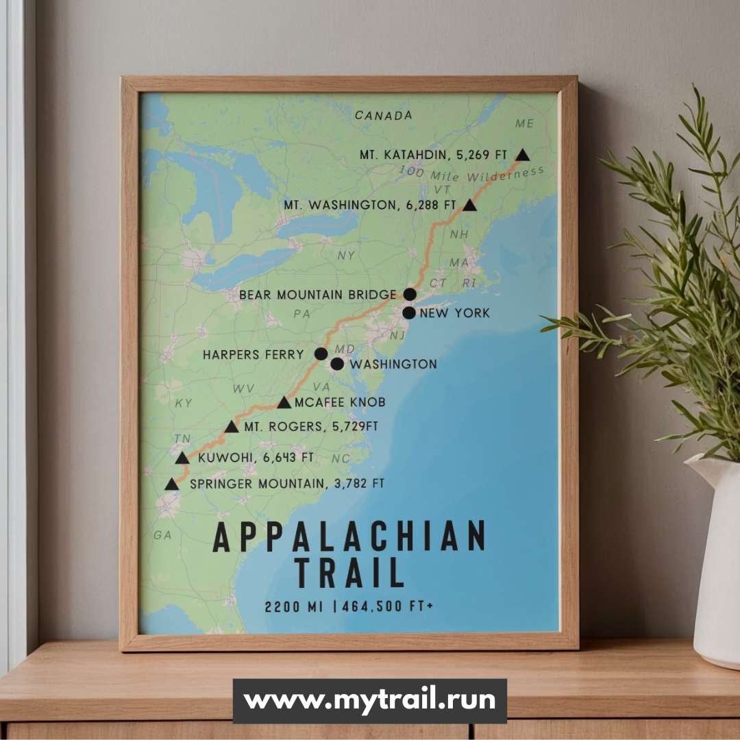 Appalachian Trail Map Poster