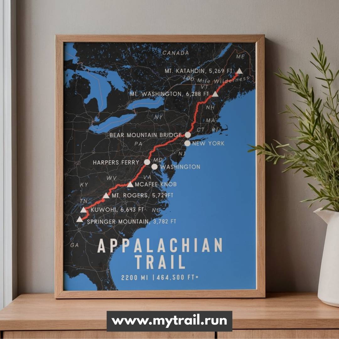 Appalachian Trail Map Poster
