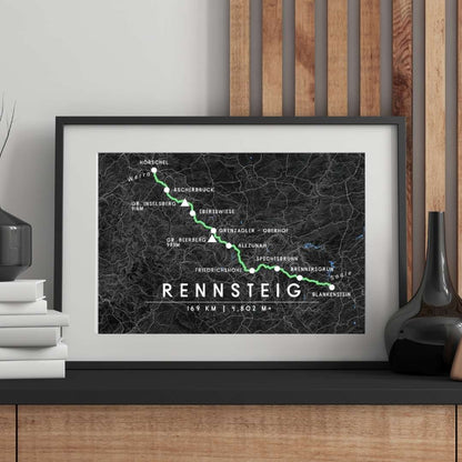 Rennsteig Trail Map Poster