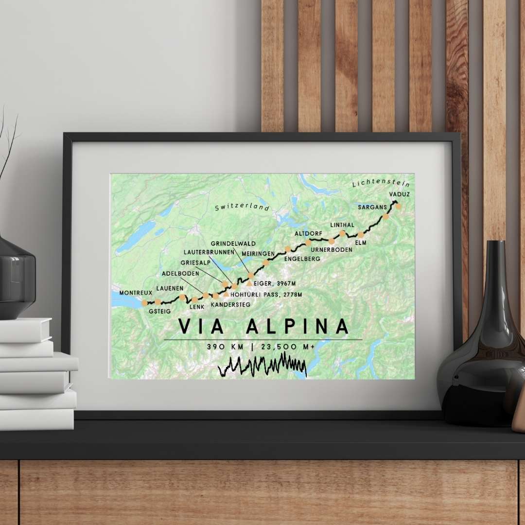 Via Alpina – Grüner Weg - Wanderkarte und Poster
