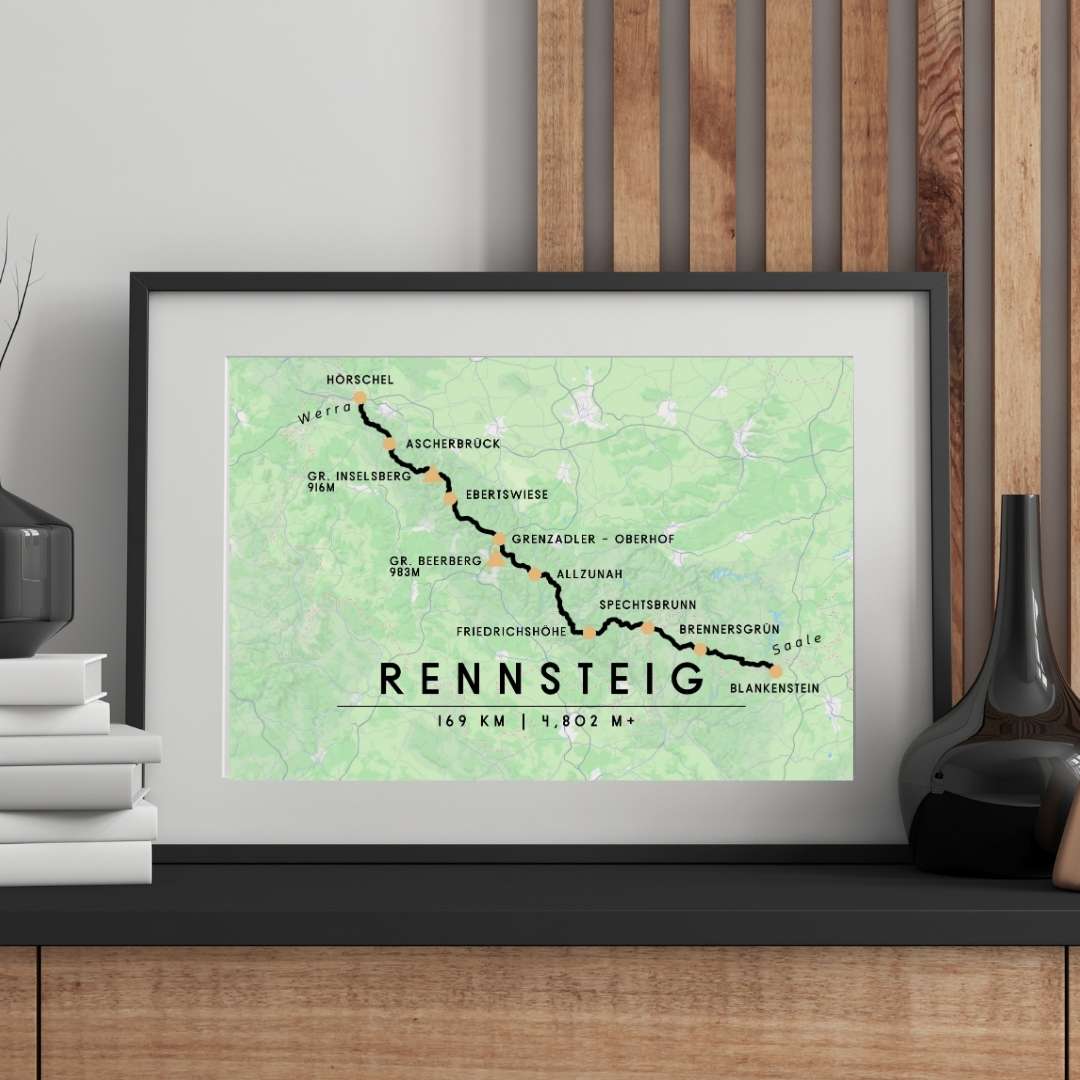 Rennsteig Trail Map Poster
