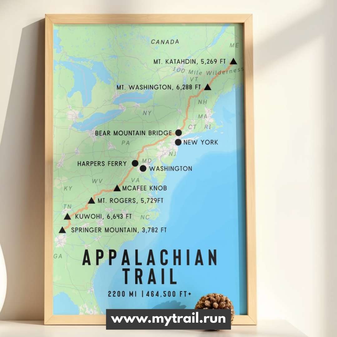 Appalachian Trail Map Poster