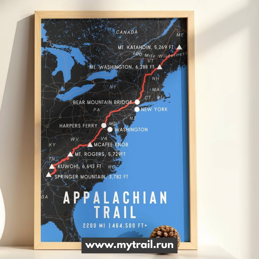 Appalachian Trail Map Poster