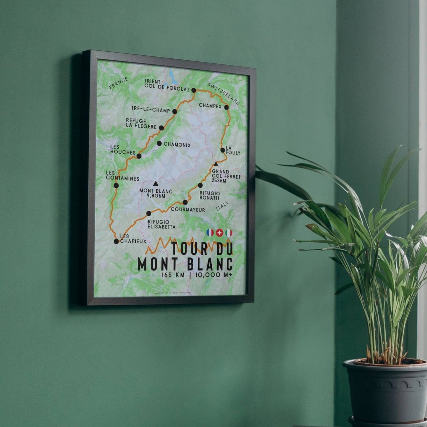 Tour du Mont Blanc Map Poster