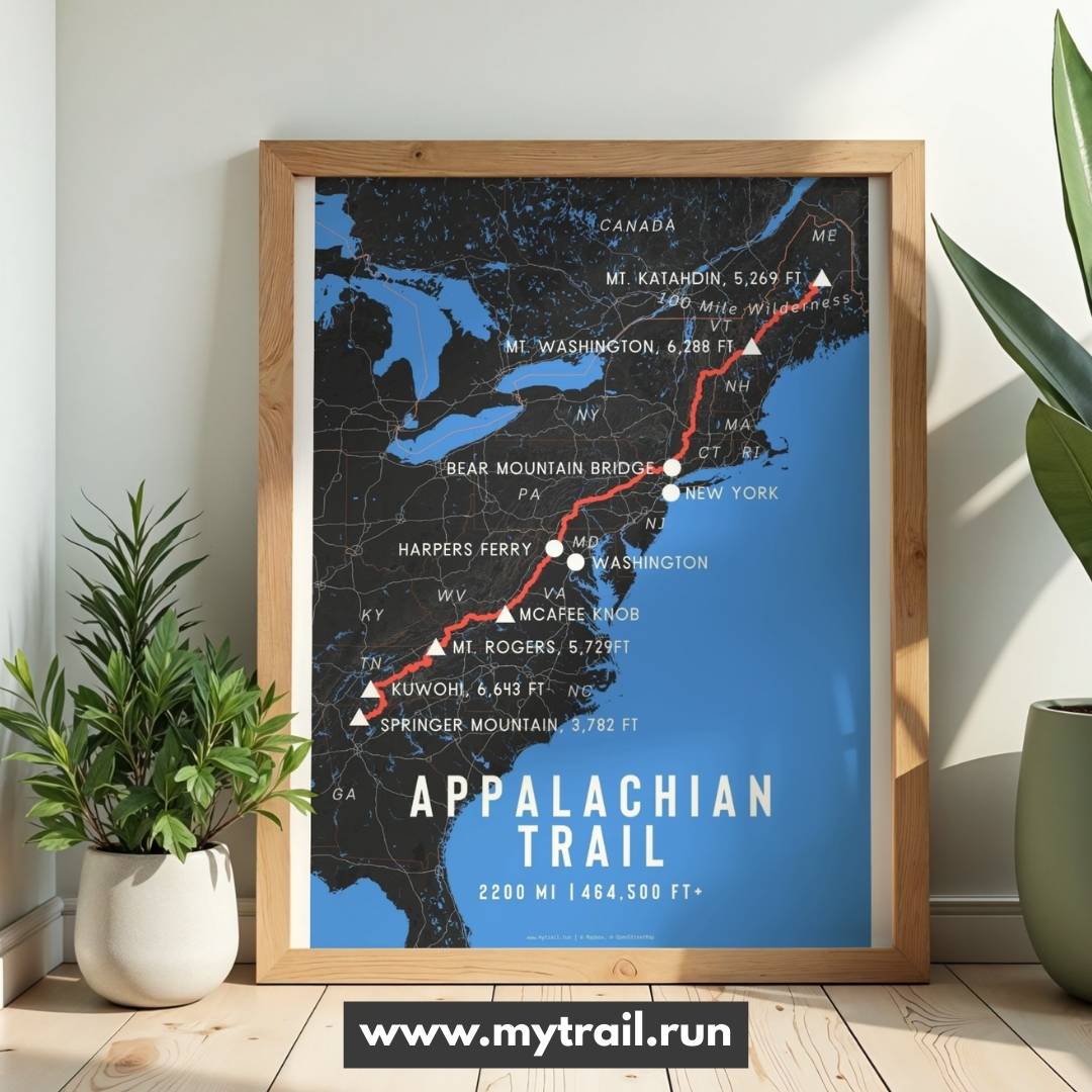 Appalachian Trail Map Poster