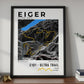 Framed poster of e101 eiger ultra trail dark bookshelf