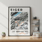 Framed poster of e35 eiger ultra trail light bookshelf