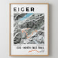 Framed poster of e35 eiger ultra trail light ecommerce studio