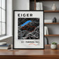 Framed poster of e51 eiger ultra trail dark bookshelf