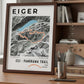 Framed poster of e51 eiger ultra trail light bookshelf