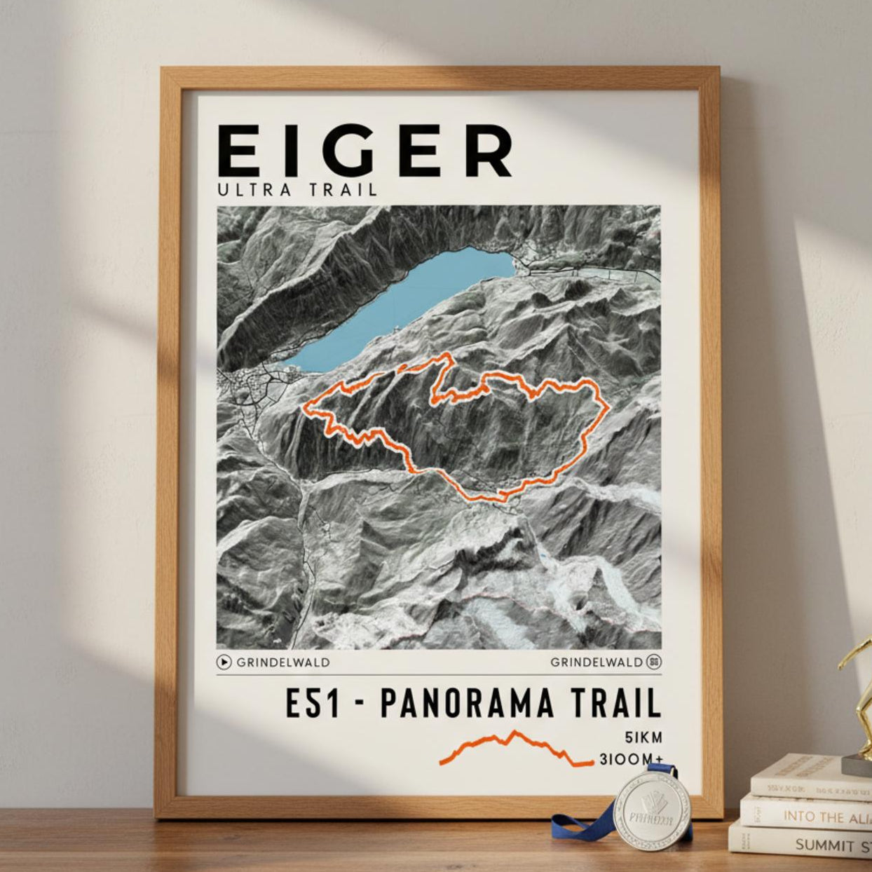 Framed poster of e51 eiger ultra trail light legacy corner