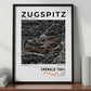 Framed poster of ehrwald trail zugspitz ultra trail dark bookshelf