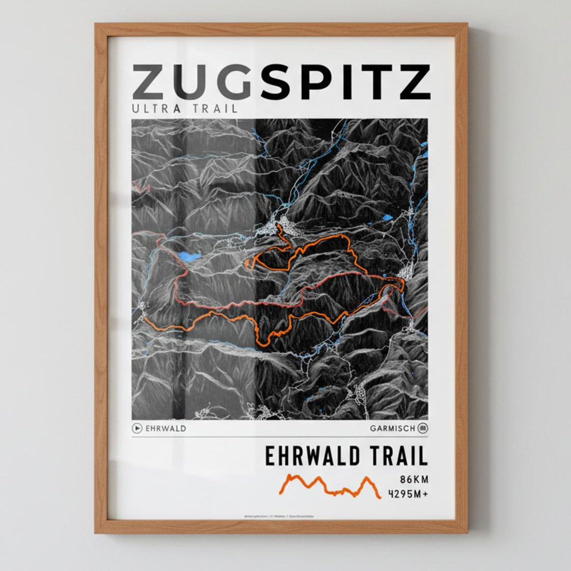 Framed poster of ehrwald trail zugspitz ultra trail dark ecommerce studio