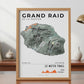 Framed Poster of Grand Raid De La Reunion Le Metis Trail Light Bookshelf