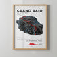 Framed Poster of Grand Raid De La Reunion Le Zembrocal Trail Dark Ecommerce Studio