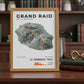 Framed Poster of Grand Raid De La Reunion Le Zembrocal Trail Light Bookshelf