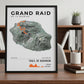 Framed Poster of Grand Raid De La Reunion Trail De Bourbon Light Bookshelf