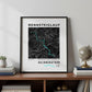 Framed Poster of Halbmarathon Rennsteiglauf Dark Bookshelf