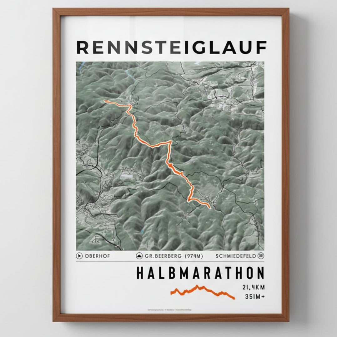 Framed Poster of Halbmarathon Rennsteiglauf Light Ecommerce Studio