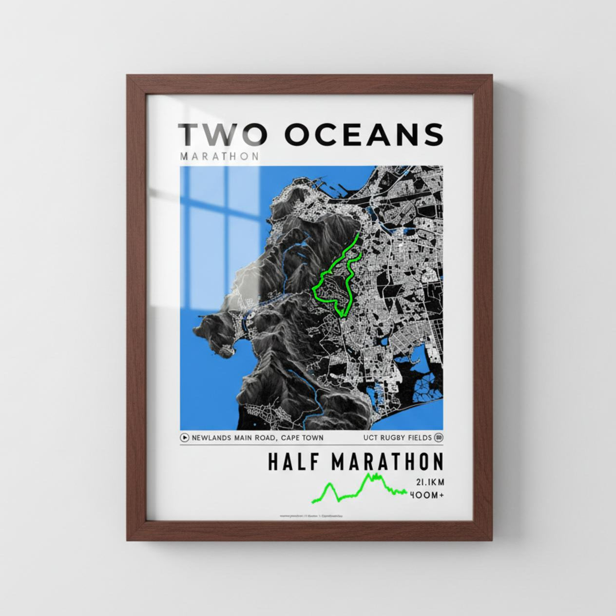 Framed Poster of Half Marathon Two Oceans Marathon Dark Ecommerce Studio