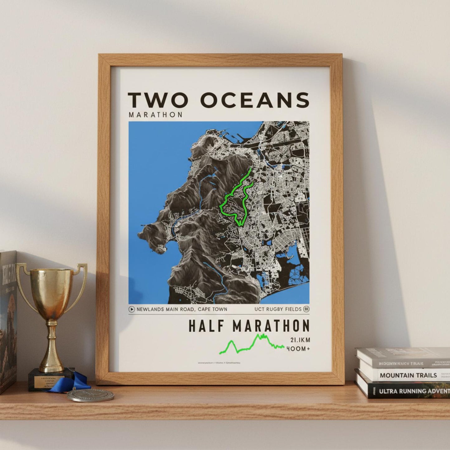 Framed Poster of Half Marathon Two Oceans Marathon Dark Legacy Corner
