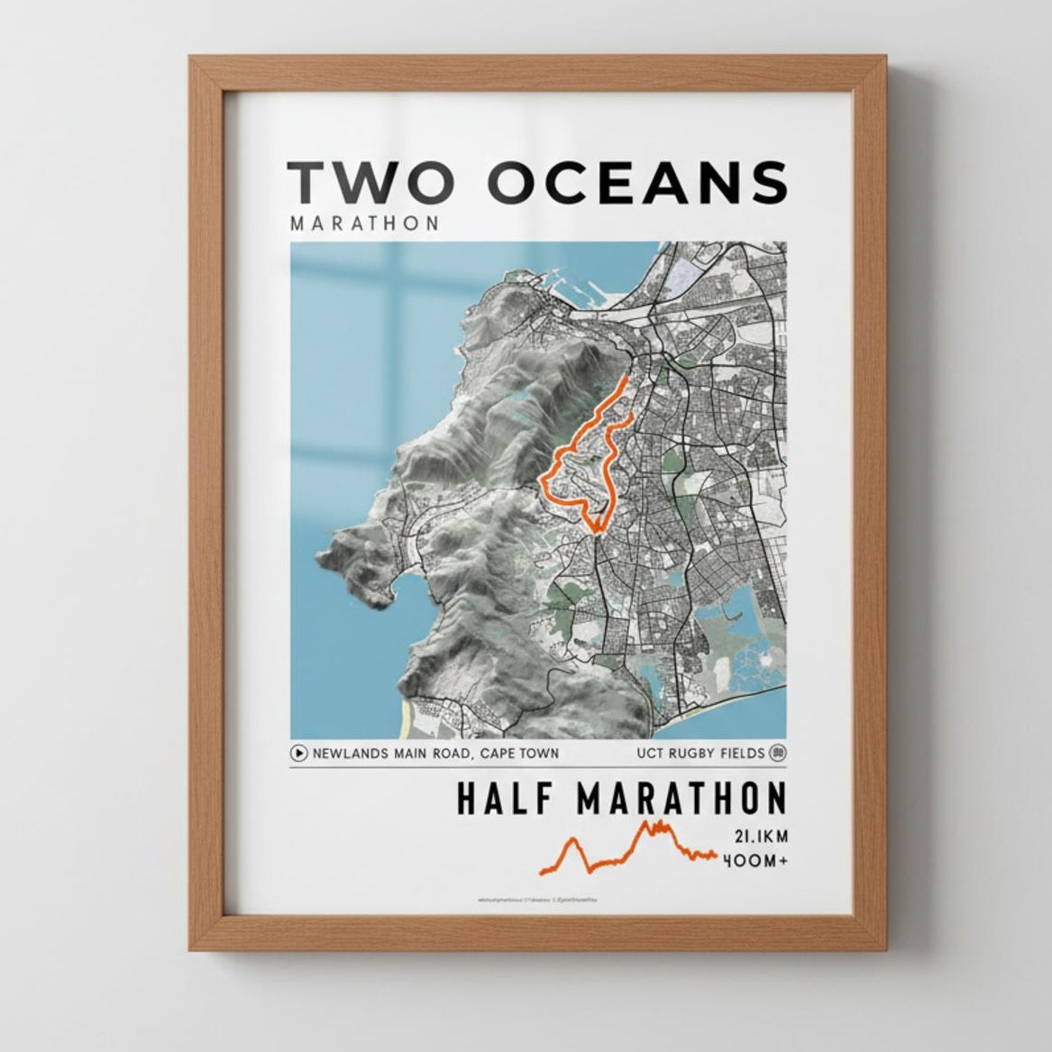 Framed Poster of Half Marathon Two Oceans Marathon Light Ecommerce Studio