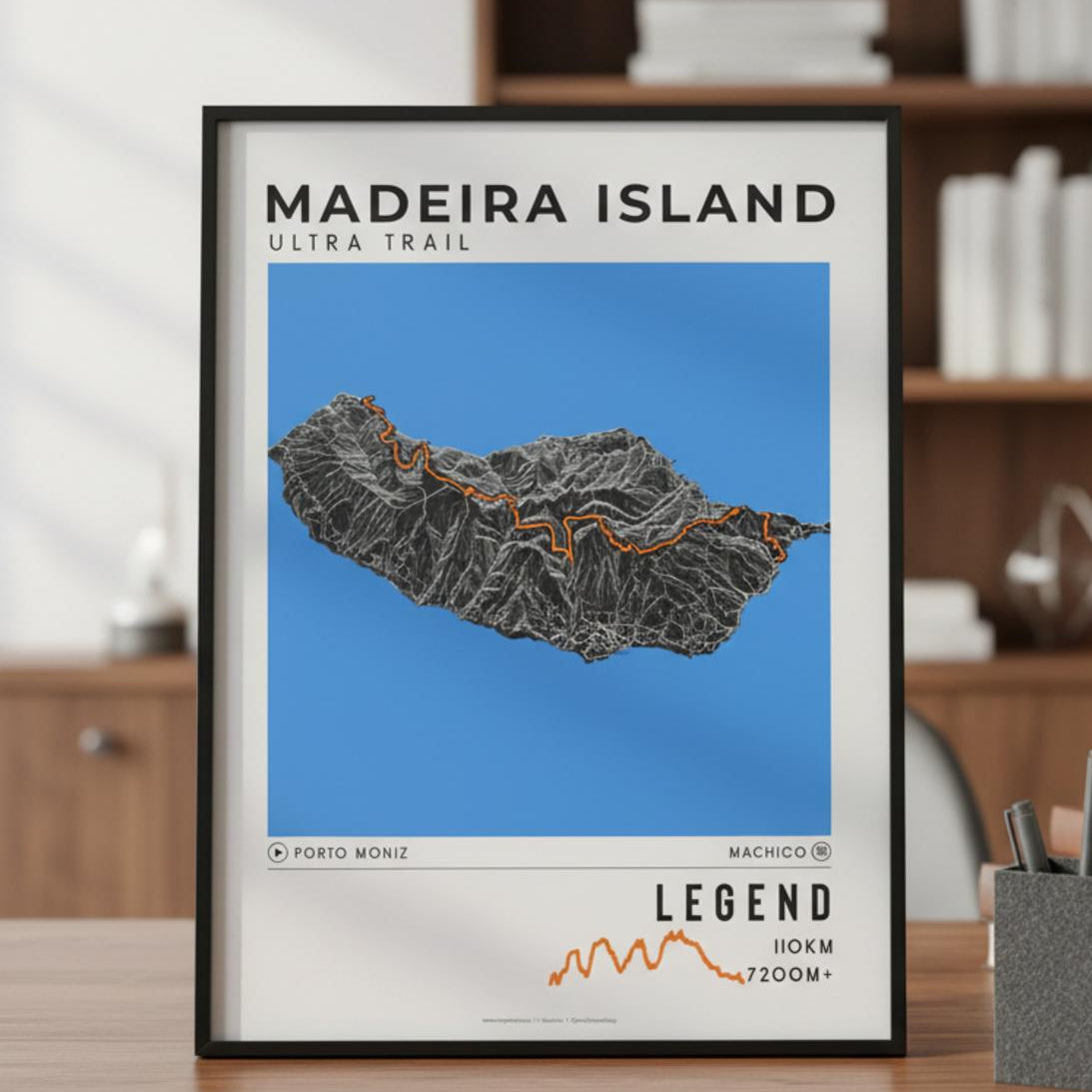 Framed Poster of Legend Madeira Island Ultra Trail Bookshelf