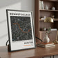 Framed Poster of Marathon Rennsteiglauf Dark Bookshelf
