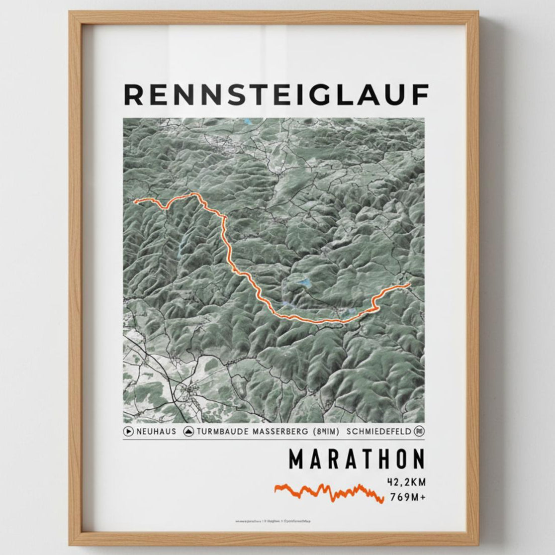 Framed Poster of Marathon Rennsteiglauf Light Ecommerce Studio