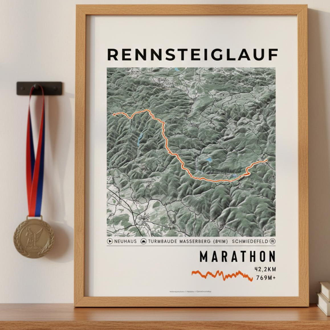 Framed Poster of Marathon Rennsteiglauf Light Legacy Corner